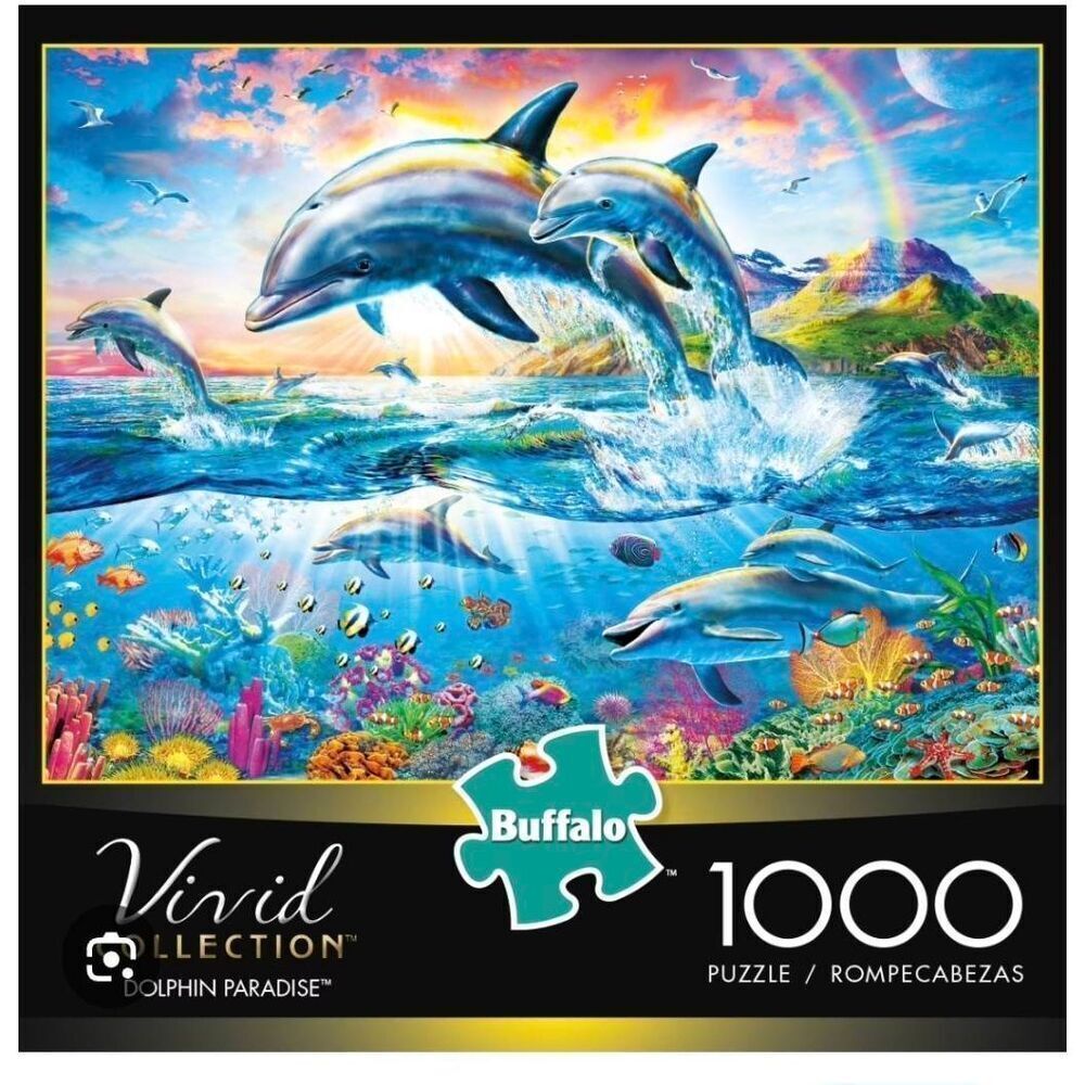 Buffalo Games - Vivid Collection - Dolphin Paradise - 1000 Piece Jigsaw Puzzle N